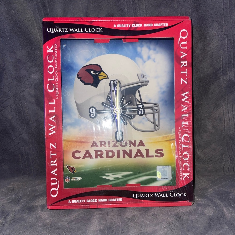 NFL Arizona Cardinals 10” X 12” Resin Quality Quartz Wall Clock, New In Box!!